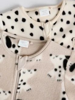 Babypakjes En Babypyjama's|Next - Set van 2 baby-onesies van microfleece met tweewegrits Neutraal