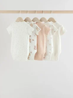 Rompertjes En Hemdjes|Rompertjes En Hemdjes|Next Neutraal - Set van 5 babyrompertjes met korte mouwen