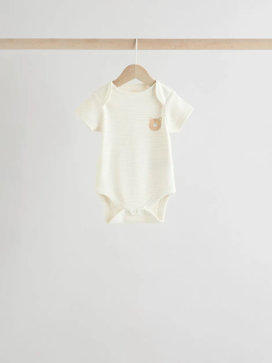 Rompertjes En Hemdjes|Rompertjes En Hemdjes|Next Neutraal - Set van 5 babyrompertjes met korte mouwen
