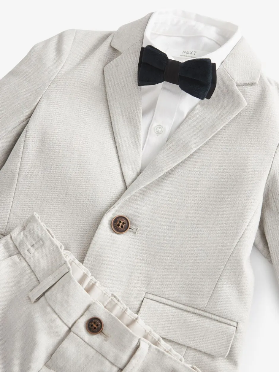 Sets En Combisets|Gelegenheidskleding|Next - Set van blazer, overhemd, broek en vlinderstrik (3mnd -9jr) Neutraal