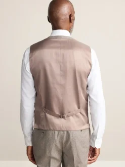 Vesten*Next Neutraal - Signature Marzotto 100% Italiaans wollen Pak met ruitpatroon: gilet