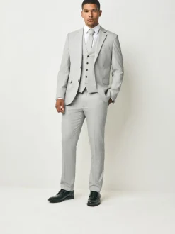Blazers En Business-Jasjes|Pakken*Next Neutraal - Slim Fit - Kostuum met textuur: colbert