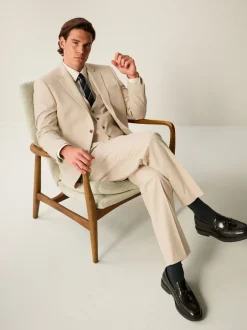 Pakken|Next Neutraal - Slim-fit flanellen colbert
