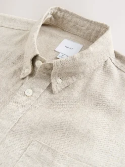 Shirts*Next - Standaard kraag - Katoen/linnen overhemd met korte mouwen Neutraal