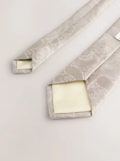Stropdassen En Pochets|Next - Stropdas met paisleymotief en stropdas Neutraal