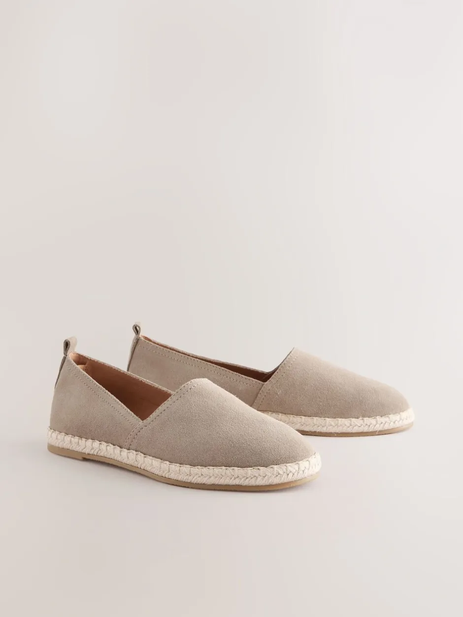 Lage Schoenen*Next - Suède espadrilles met dichte neus Neutraal