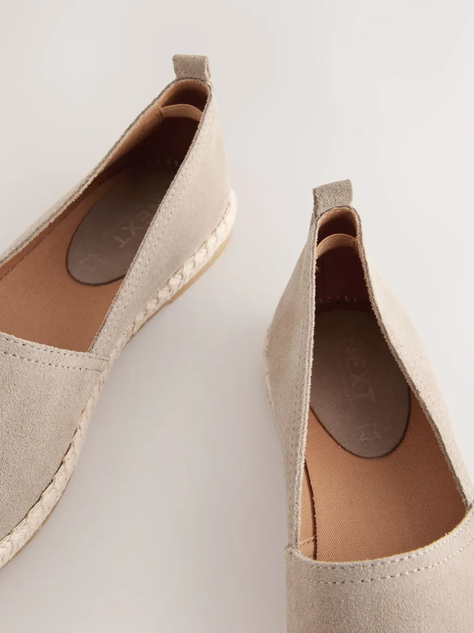 Lage Schoenen*Next - Suède espadrilles met dichte neus Neutraal