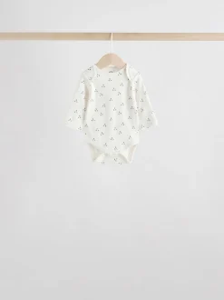 Rompertjes En Hemdjes|Rompertjes En Hemdjes*Next Neutraal - Verpakking van 5 100% katoenen babyrompertjes met lange mouwen