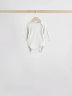 Rompertjes En Hemdjes|Rompertjes En Hemdjes*Next Neutraal - Verpakking van 5 100% katoenen babyrompertjes met lange mouwen