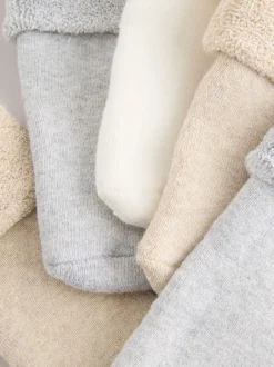 Sokken En Panty's|Sokken*Next Neutraal - Verpakking van 5 paar baby badstof sokken met rolkraag (0mnd-2jr)