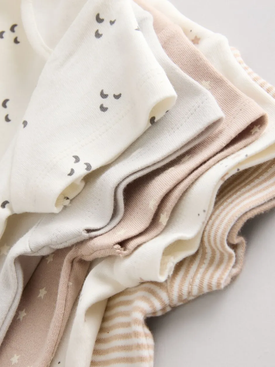 Rompertjes En Hemdjes|Rompertjes En Hemdjes*Next Neutraal - Verpakking van 5 babyrompertjes met korte mouw van 100% katoen