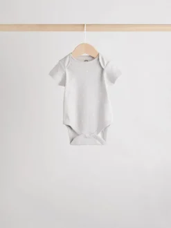 Rompertjes En Hemdjes|Rompertjes En Hemdjes*Next Neutraal - Verpakking van 5 babyrompertjes met korte mouw van 100% katoen