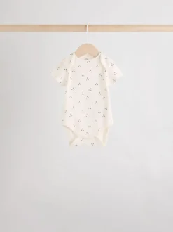 Rompertjes En Hemdjes|Rompertjes En Hemdjes*Next Neutraal - Verpakking van 5 babyrompertjes met korte mouw van 100% katoen