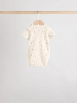 Rompertjes En Hemdjes|Rompertjes En Hemdjes*Next Neutraal - Verpakking van 5 babyrompertjes met korte mouw van 100% katoen