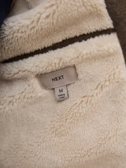 Jassen En Jacks*Next Neutraal - Wool Look Borg Lined Harrington Jacket