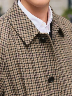 Jassen En Jacks|Next Neutraal - Wool Rich Italian Fabric Dogtooth Check Coat
