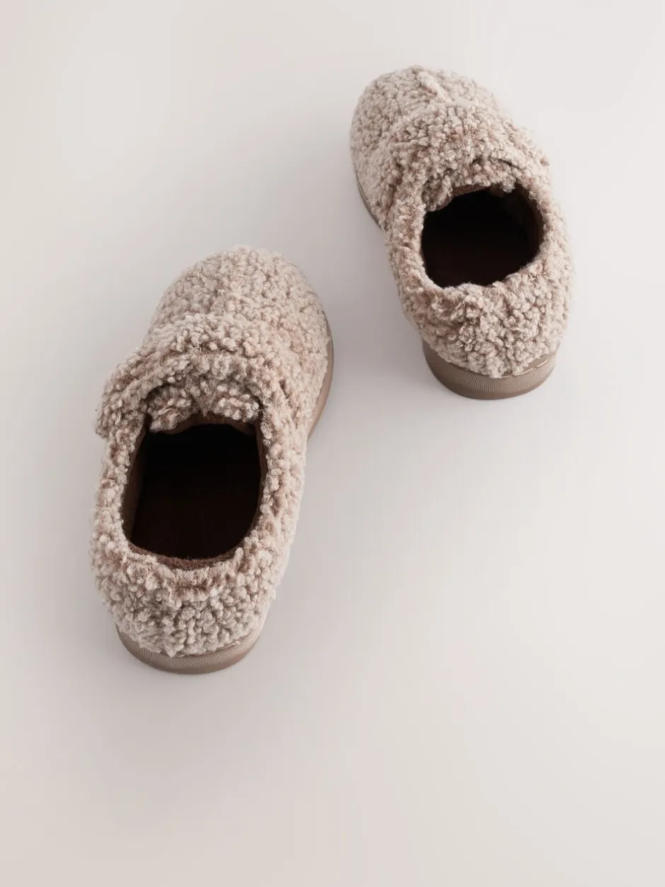 Pantoffels*Next - Warm gevoerde pantoffels met kuipzool Neutraal borg