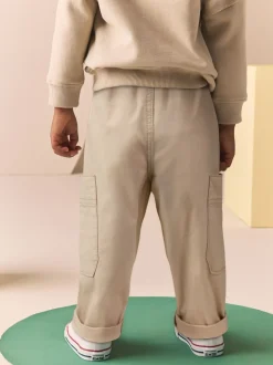 Broeken En Chino's|Next Neutraal crème - Broek met elastische taille en zijzakken (3mnd -7jr)