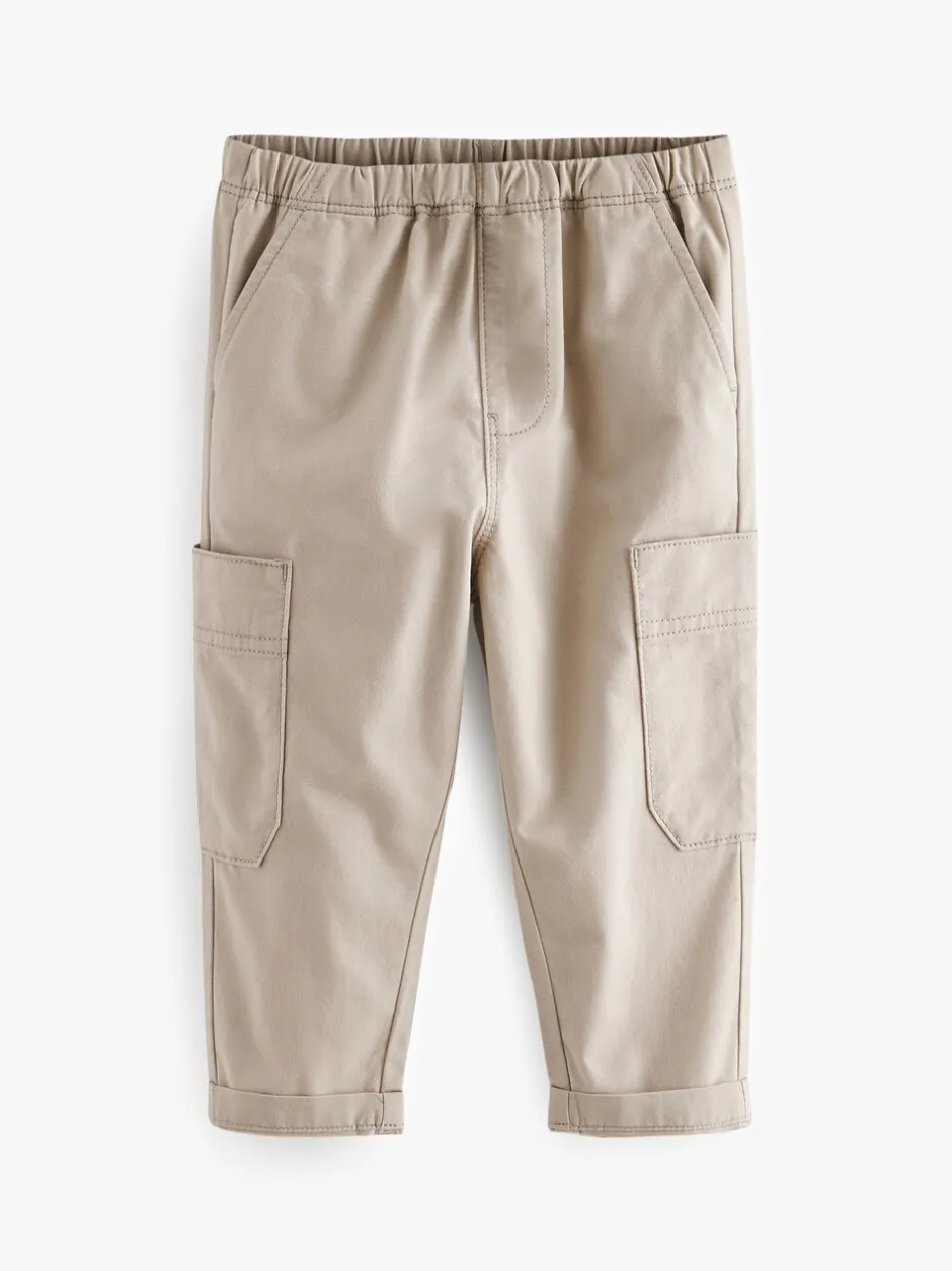 Broeken En Chino's|Next Neutraal crème - Broek met elastische taille en zijzakken (3mnd -7jr)