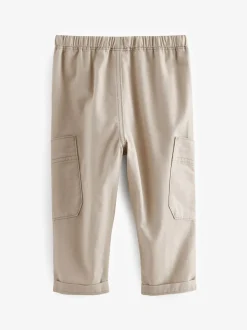 Broeken En Chino's|Next Neutraal crème - Broek met elastische taille en zijzakken (3mnd -7jr)