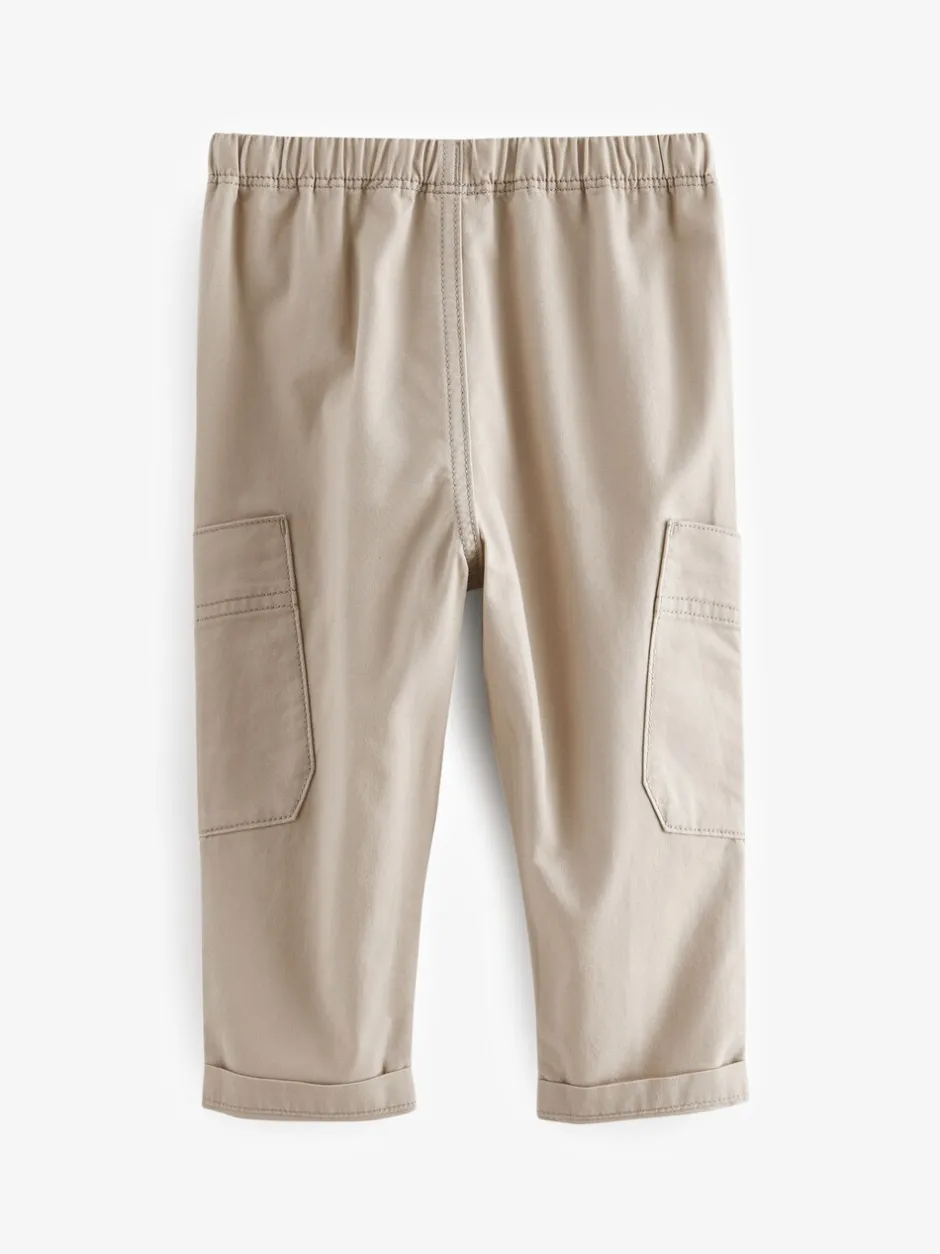 Broeken En Chino's|Next Neutraal crème - Broek met elastische taille en zijzakken (3mnd -7jr)