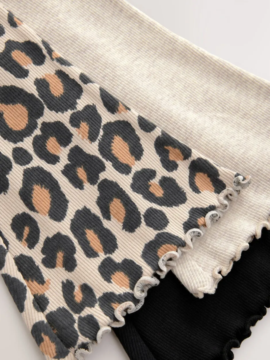 Broeken En Leggings*Next Neutraal dierenprint - Flare leggings 3 stuks (3mnd-7jr)