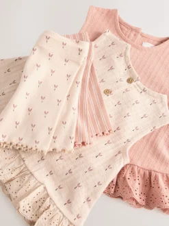 Tops|Shorts En Rokken|Next - Set van 2 hemdjes en shorts (3mnd -7jr) Neutraal fijne print