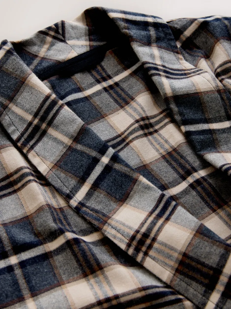 Loungewear|Kamerjassen En Badjassen*Next Neutraal geruit - Woven Dressing Gown