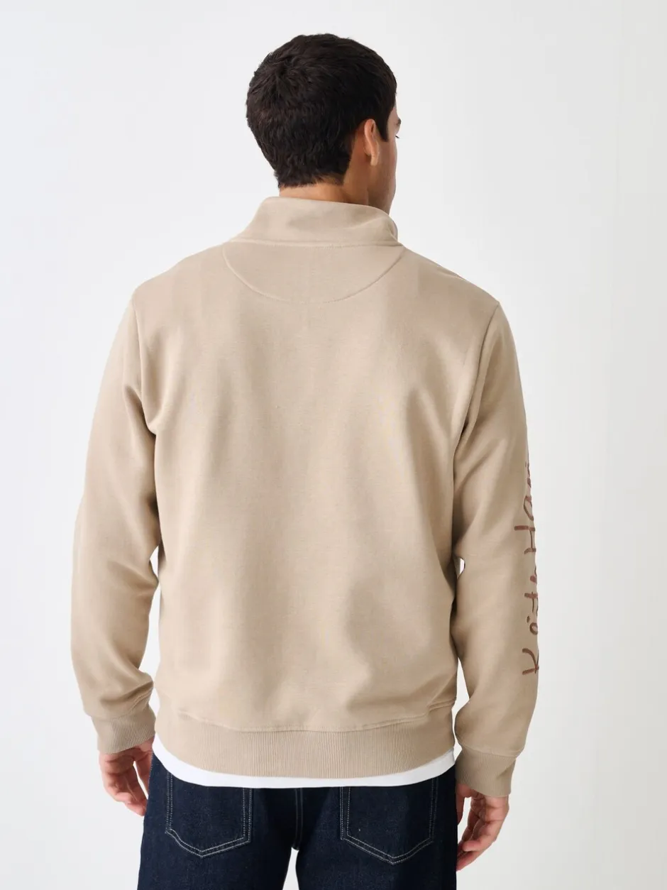Sweaters En Hoody´S|Sweaters En Hoody´S*Next Neutraal kiezelkleurig - Keith Haring Licence Graphic Print Quarter Zip Neck Sweatshirt