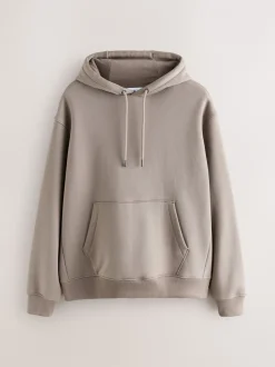 Sweaters En Hoody´S|Sweaters En Hoody´S*Next Neutraal kiezelkleurig - Normale Pasvorm - Zwaargewicht Cotton Rich Jersey Hoodie