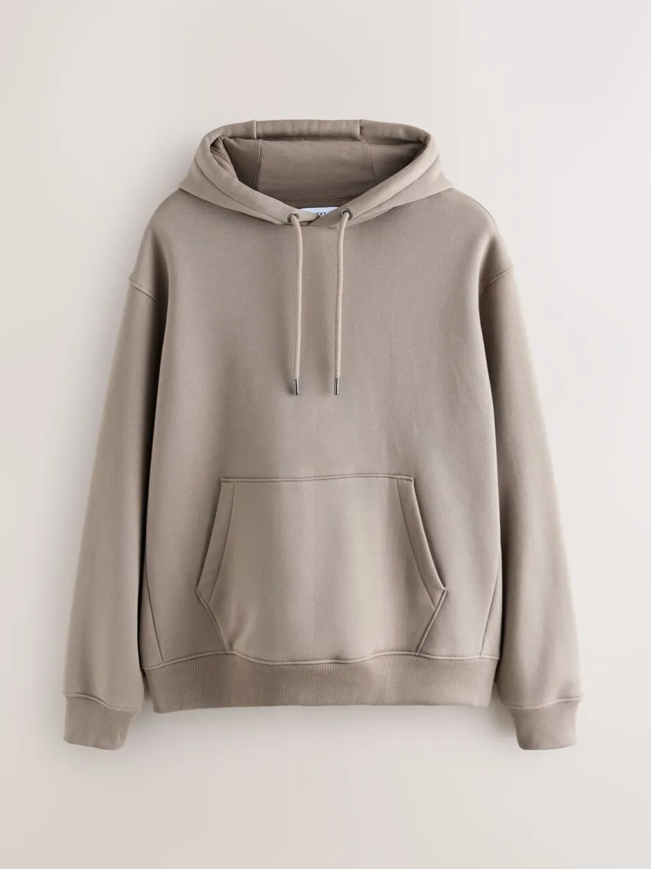 Sweaters En Hoody´S|Sweaters En Hoody´S*Next Neutraal kiezelkleurig - Normale Pasvorm - Zwaargewicht Cotton Rich Jersey Hoodie