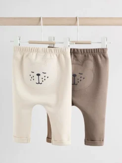 Broeken En Leggings|Next Neutraal met beren - Baby 100% Cotton Leggings 2 Pack (0mths-2yrs)