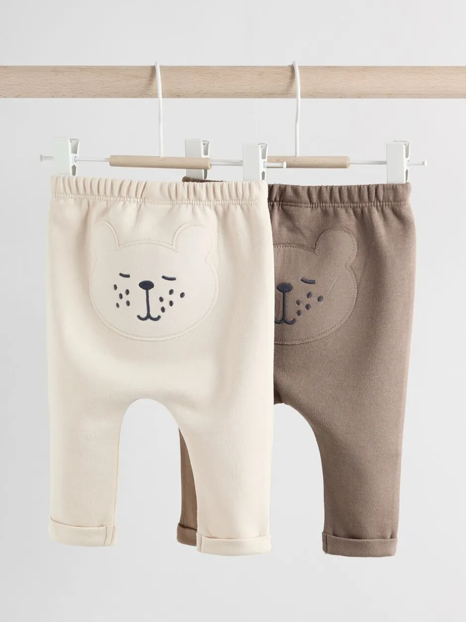 Broeken En Leggings|Next Neutraal met beren - Baby 100% Cotton Leggings 2 Pack (0mths-2yrs)