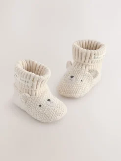 Boots|Next Neutraal met beren - Babyschoenen met sok-bovenkant (0-18mnd)