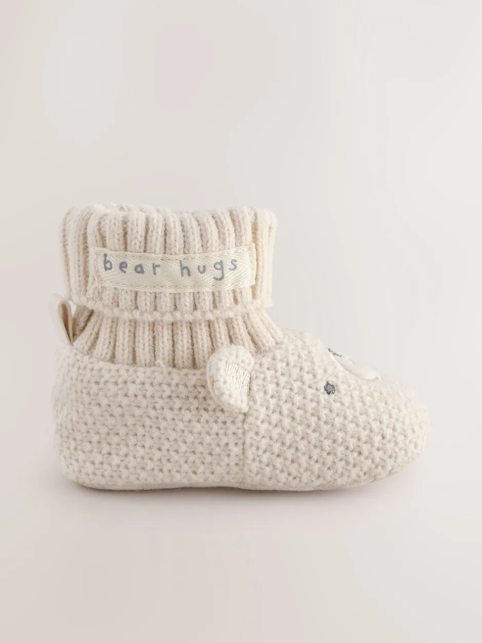 Boots|Next Neutraal met beren - Babyschoenen met sok-bovenkant (0-18mnd)
