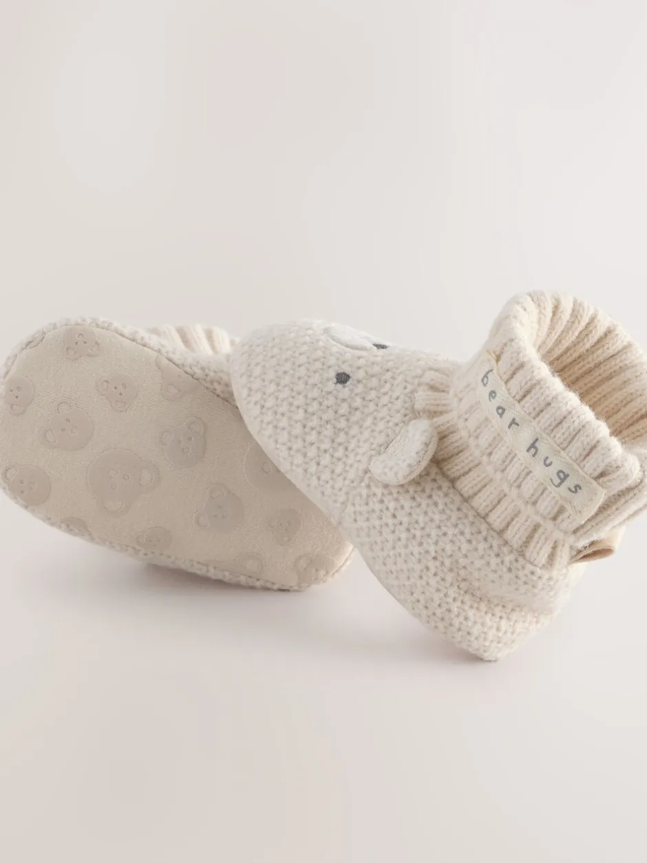 Boots|Next Neutraal met beren - Babyschoenen met sok-bovenkant (0-18mnd)