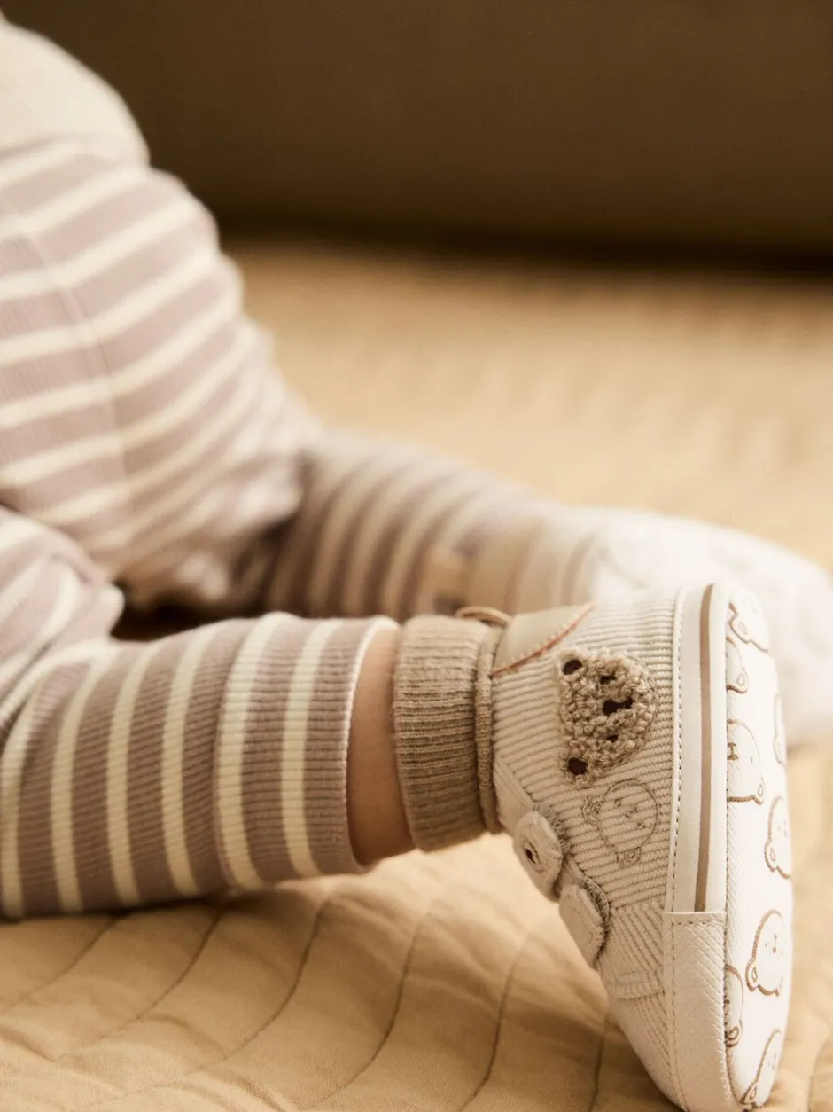 Pantoffels|Next - Babysneakers met klittenbandsluiting (0-2mnd) Neutraal met beren