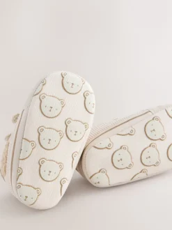 Pantoffels|Next - Babysneakers met klittenbandsluiting (0-2mnd) Neutraal met beren