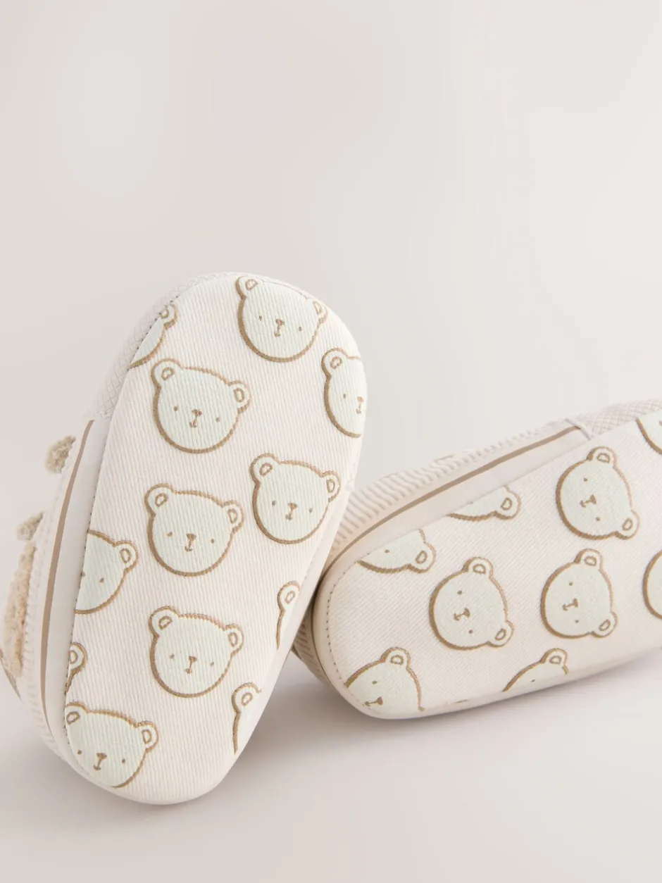 Pantoffels|Next - Babysneakers met klittenbandsluiting (0-2mnd) Neutraal met beren