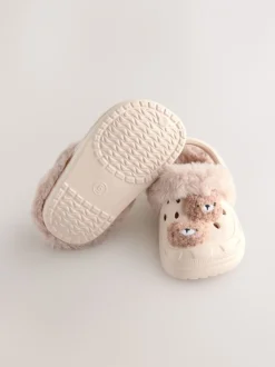 Pantoffels|Next - Pantoffelklompen met voering van imitatiebont Neutraal met beren