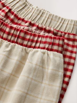 Nachtkleding En Pyjama's|Pyjama's|Next - Set van 2 ruit pyjama's met geweven onderkant (3-16jr) Neutraal met beren