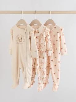 Babypakjes En Babypyjama's|Next - Verpakking van 3 babypyjama's met tweewegrits (0-2jr) Neutraal met beren