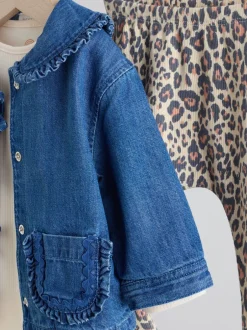 Tops|Tops*Next Neutraal met dieren - Baby Spijkerjack, Top en Leggings Set 3 Pieces (0mnd-2jr)