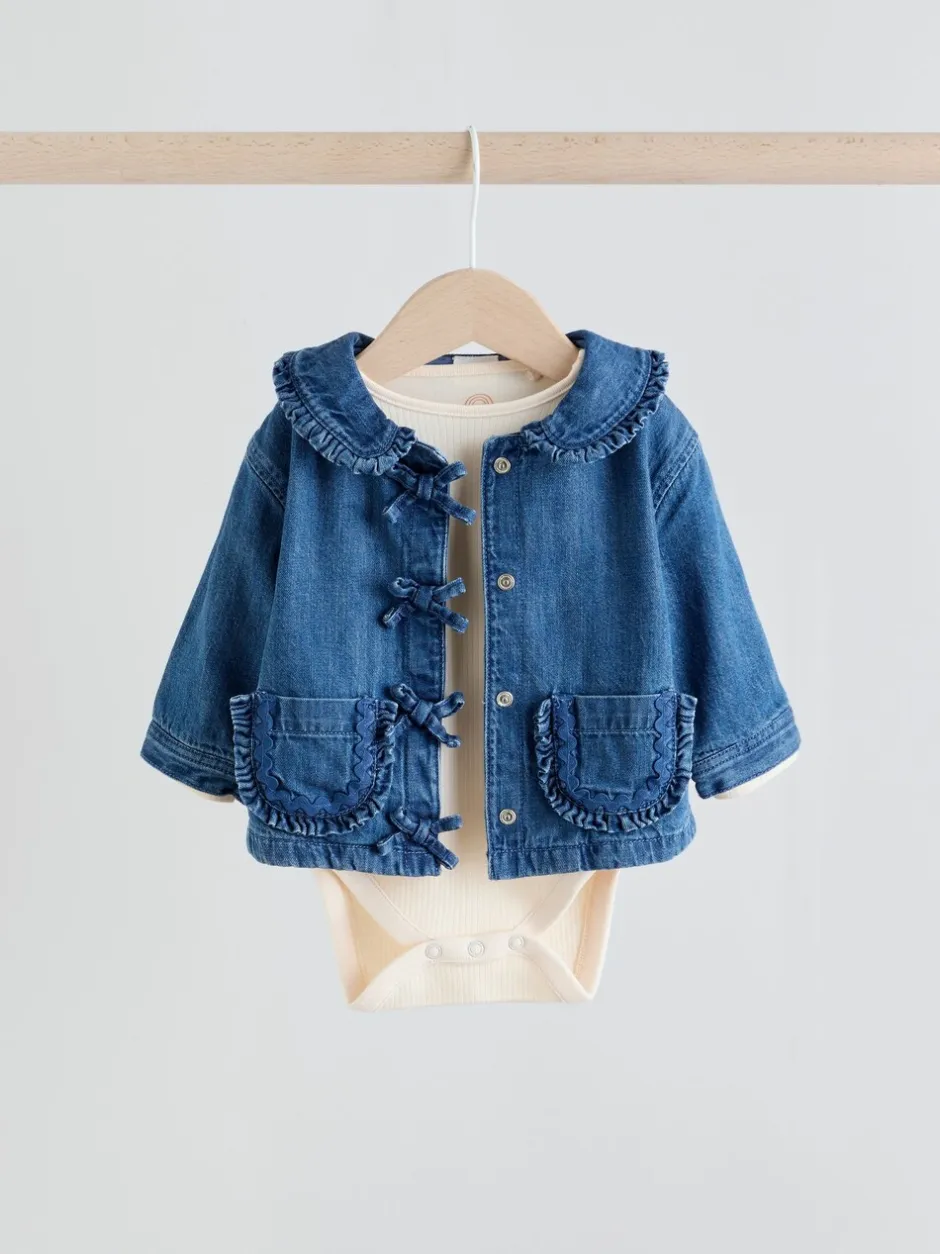 Tops|Tops*Next Neutraal met dieren - Baby Spijkerjack, Top en Leggings Set 3 Pieces (0mnd-2jr)