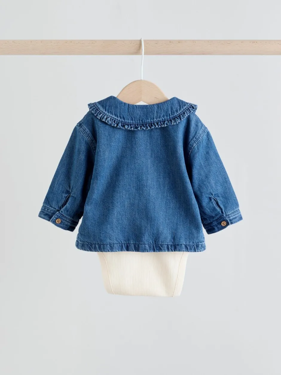 Tops|Tops*Next Neutraal met dieren - Baby Spijkerjack, Top en Leggings Set 3 Pieces (0mnd-2jr)