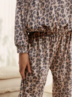 Nachtkleding En Pyjama's|Pyjama's*Next Neutraal met dieren - Behaaglijke fleece pyjama (3-16 jr)