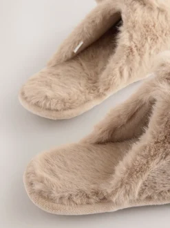 Pantoffels*Next Neutraal met konijnenprint - Pantoffelmuiltjes