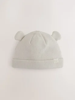 Mutsjes En Antikrabwantjes*Next - 2pack Rib Baby Muts Neutraal/bruin