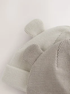 Mutsjes En Antikrabwantjes*Next - 2pack Rib Baby Muts Neutraal/bruin