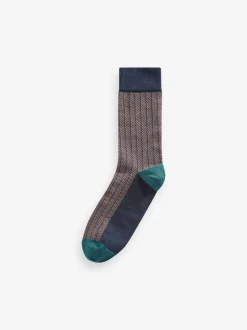Sokken|Sokken*Next Neutraal/marineblauw - 5 Paar modieuze sokken met patroon